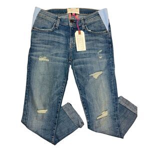 Current/Elliott X Hatch Distressed Cropped Denim Maternity Jeans